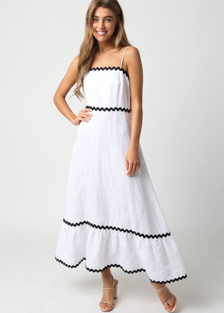 Meadow Midi Dress- White ***FINAL SALE***-Hand In Pocket