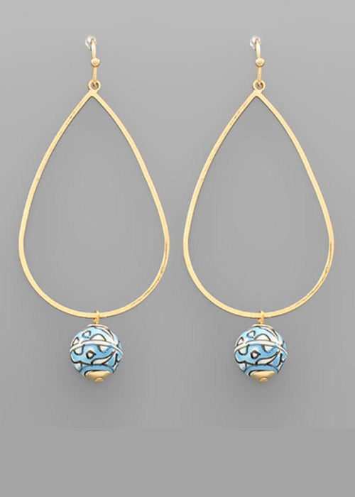 Basma Ceramic Ball Earrings- lt Blue-Hand In Pocket