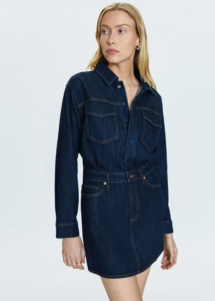 Pistola Nina Denim Mini Dress-IGGY-Hand In Pocket