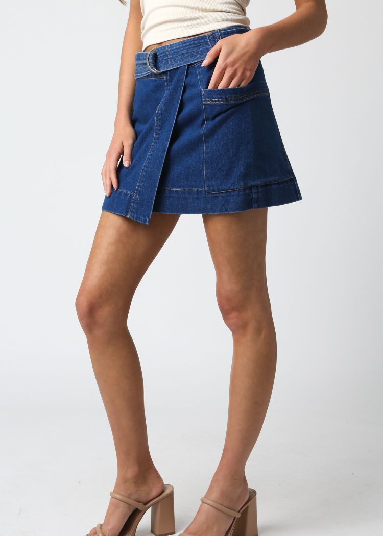 Cindy Wrap Denim Skirt ***FINAL SALE***-Hand In Pocket