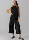 Sanctuary Plisse Culotte- Black ***FINAL SALE***-Hand In Pocket