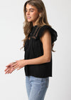 Miranda Flutter Sleeve Top- Black ***FINAL SALE***-Hand In Pocket