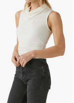 Anita Mock Neck Tank - Chalk-Hand In Pocket