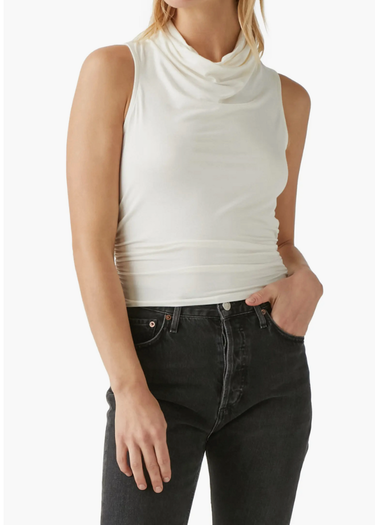 Anita Mock Neck Tank - Chalk-Hand In Pocket