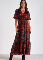 Elan Elaine Floral Dress- Red ***FINAL SALE***-Hand In Pocket