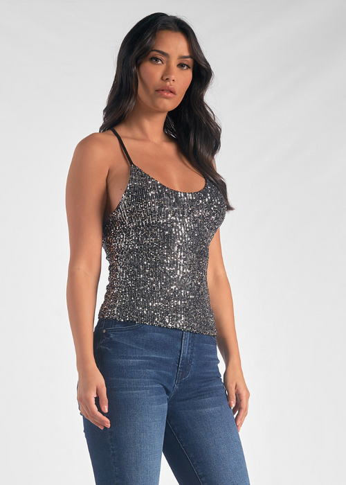 Elan Estelle Top - Silver ***FINAL SALE*** ***FINAL SALE***-Hand In Pocket