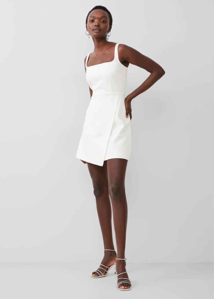 French Connection Whisper Strappy Envelope Dress - Summer White ***FINAL SALE***-Hand In Pocket