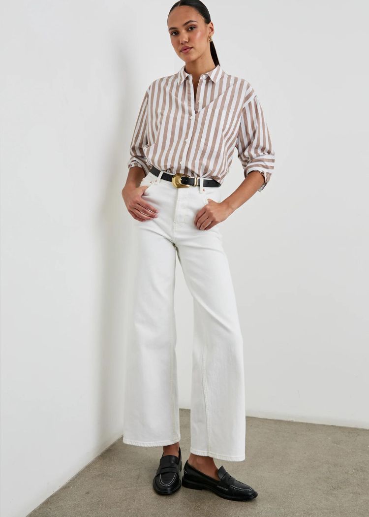 Rails Elsa Top- Russet White Stripe-Hand In Pocket