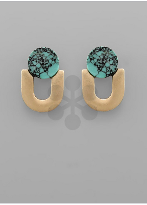 Camila Arch Earrings-Turquoise-Hand In Pocket