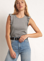 Z Supply Marielle Flutter Tank - Heather Grey ***FINAL SALE***-Hand In Pocket