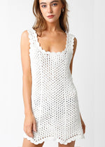 Ivy Crochet Mini Dress- White ***FINAL SALE***-Hand In Pocket