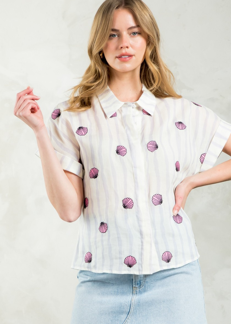 THML Coquina Button Down Top ***FINAL SALE***-Hand In Pocket