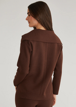 525 Emily Luxe Oversized Sailor Pullover- Shaved Chocolate-Hand In Pocket