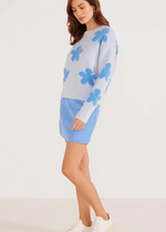 MINKPINK Daisy Fluffy Sweater- Light Blue-Hand In Pocket