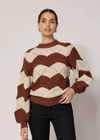 Cleobella Kori Sweater- Ivory/ Terracotta-Hand In Pocket