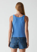 Michael Stars Cassie Thin Banded Tank- Salt Water-Hand In Pocket