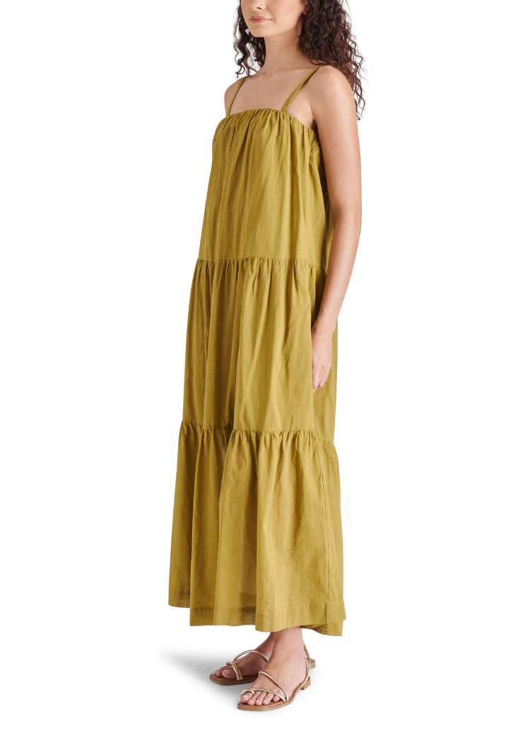 Steve Madden Oceane Dress- Green Moss ***FINAL SALE***-Hand In Pocket