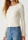 Valerie Bell Sleeve Top- Chalk-Hand In Pocket