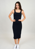 RD Style Dimitra Sleeveless Square Neck Midi Dress - Black-Hand In Pocket