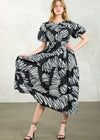 THML Bethany Puff Sleeve Tiered Dress- Black ***FINAL SALE***-Hand In Pocket