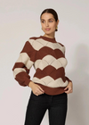 Cleobella Kori Sweater- Ivory/ Terracotta-Hand In Pocket