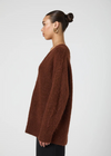 French Connection Fluffy Knit Jumper- Chocolate-Hand In Pocket