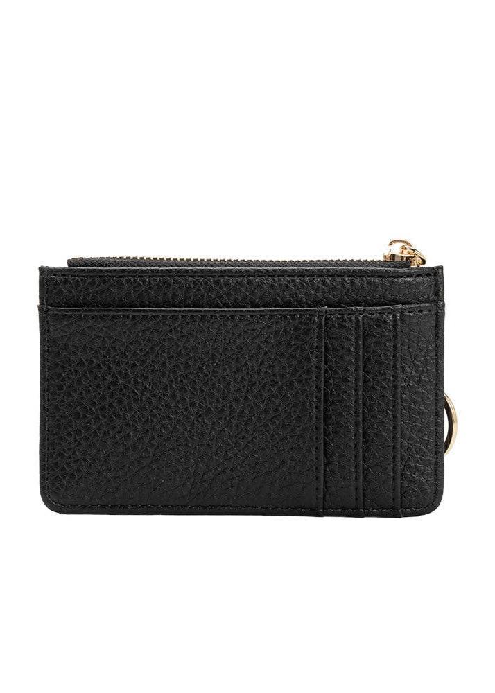 Lupe Black Vegan Card Case Wallet-Hand In Pocket