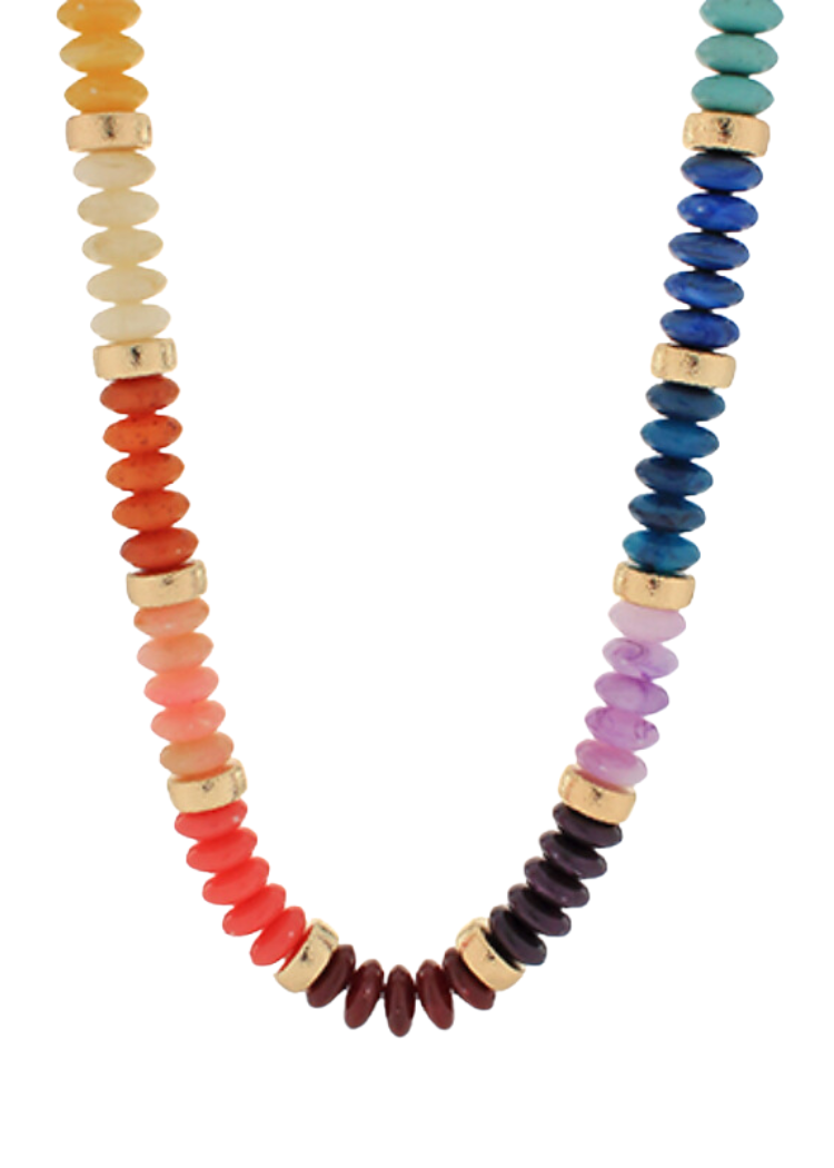 Pruitt Stone Necklace-Multi-Gold-Hand In Pocket