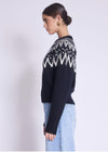 Berenice Alban Jacquard Round Neck Sweater-Hand In Pocket