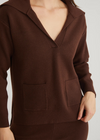 525 Emily Luxe Oversized Sailor Pullover- Shaved Chocolate-Hand In Pocket