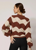 Cleobella Kori Sweater- Ivory/ Terracotta-Hand In Pocket