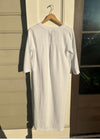 Bobi Raw Edge 3/4 SLV Midi Caftan- White ***FINAL SALE***-Hand In Pocket