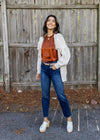 Astrid Deacon Fringe Cardigan- Oatmeal ***FINAL SALE***-Hand In Pocket