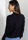 Bobi Mock Neck L/S Tee- Black-Hand In Pocket