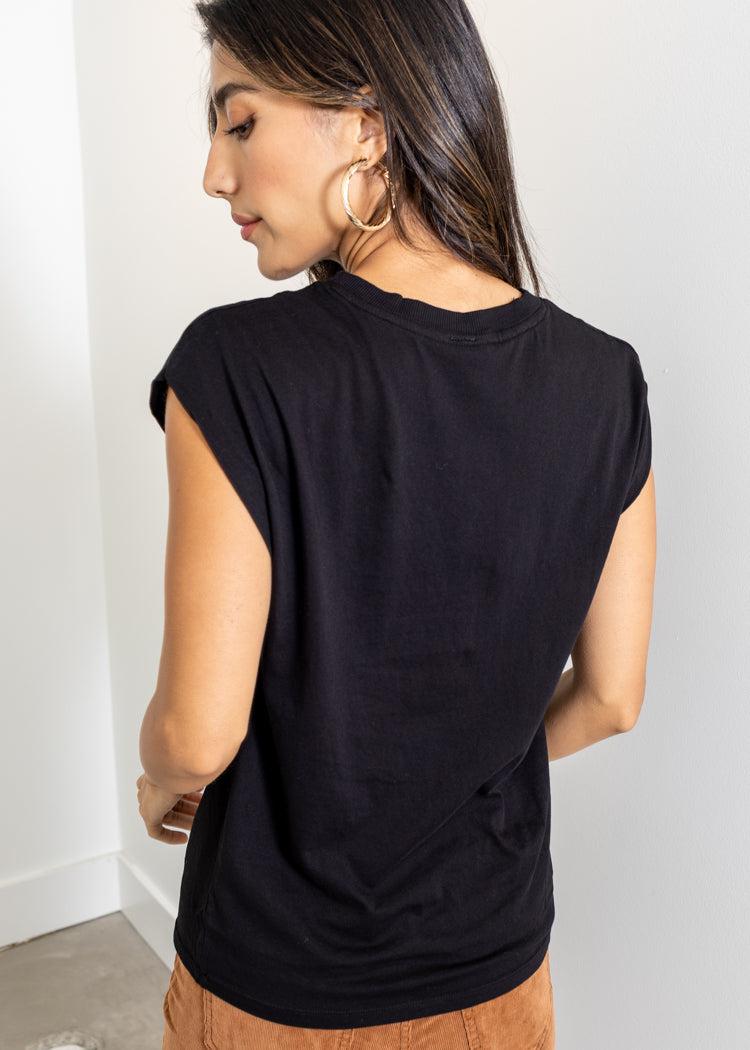 Bobi Crew Neck Sleeveless Tee - Black-Hand In Pocket