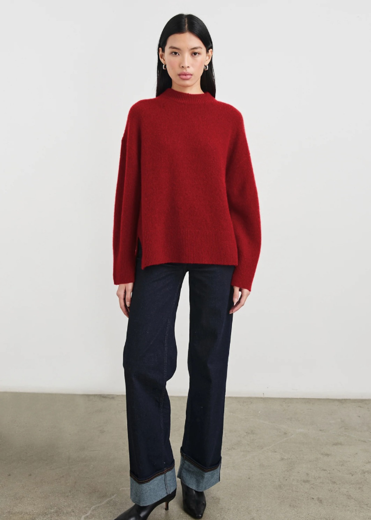 Rails Miranda Sweater- Merlot-Hand In Pocket