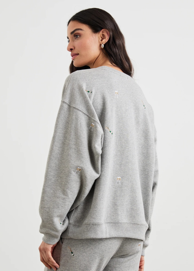 Rails Varsity Sweatshirt- Champagne-Hand In Pocket