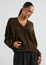 Rails Lindi Cardigan- Dark Moss-Hand In Pocket