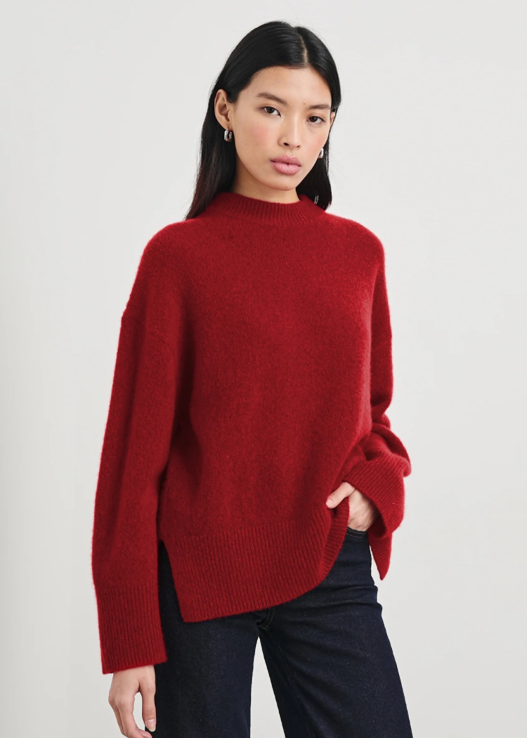 Rails Miranda Sweater- Merlot-Hand In Pocket