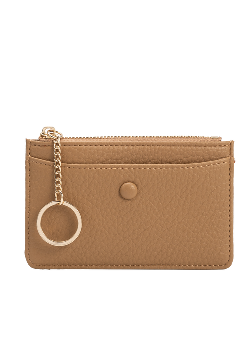 Lupe Nutmeg Vegan Card Case Wallet-Hand In Pocket