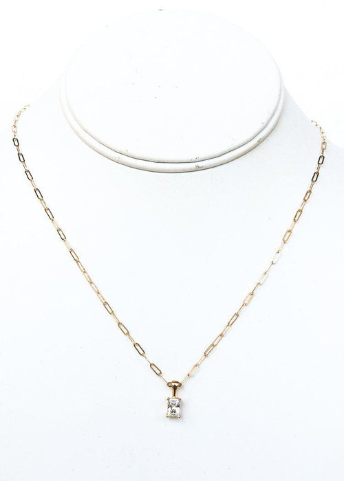 BRACHA Unforgettable Chain Link Pendant Necklace - Gold-Hand In Pocket