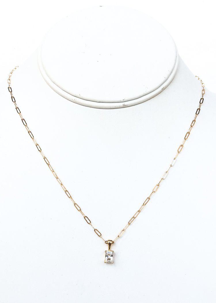 BRACHA Unforgettable Chain Link Pendant Necklace - Gold-Hand In Pocket