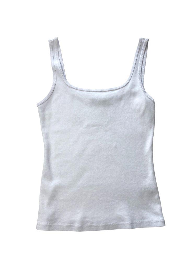 Michael Stars Zabrina Square Neck Tank - White-Hand In Pocket